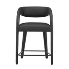 Modway - Pinnacle Cuir végane Tabouret de comptoir - Noir noir - Ensemble de 2-8