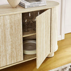 Modway - Overture Ovale 63" Faux travertin Buffet - Travertin-3 Portes à pousser pour ouvrir