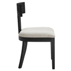 Modway - Peregrine Bois et tissu rembourrés Chaises de salle à manger Ensemble de 2 - Ivoire à tissage noir à bruyère-Assemblée requise