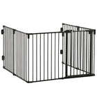 PawHut - Parc de sécurité pour animaux - Diviseur de pièce - Noir-Comprend 6 panneaux, peut être utilisé comme parc pour animaux, barrière de sécurité, clôture pour sapin de Noël et poêle, séparateur de pièce, etc
