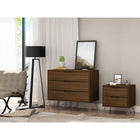 Manhattan Comfort - Rockefeller commode et table de chevet style milieu du siècle moderne - marron - ensemble de 2-Une fois assemblée, la table de nuit mesure 51,02 cm de longueur, 54,99 cm de hauteur, 44,78 cm de profondeur