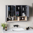 HOMCOM - Armoire à pharmacie murale de salle de bain avec miroir - gris-Assemblage requis 