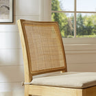 Modway - Ovard Bois et rotin Chaise à manger - Naturel-Tissu d’ameublement