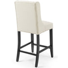 Modway - Baronet Tissu rembourré Tabouret de comptoir - Beige - Ensemble de 2-Pieds en bois massif