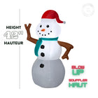 GEMMY - Bonhomme de neige gonflable de Noël - 107 cm-Se dégonfle pour un rangement facile