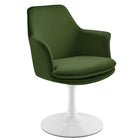Modway - Lippa Salle à manger pivotante Performance Velvet Fauteuil - Vert mousse blanche-Sellerie en velours Performance résistante aux taches