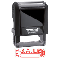 Trodat - Timbre autoencreur Printy avec fenêtre sans incidence sur le climat 4911 - "E-MAILED"-Timbre de qualité supérieure avec encre non toxique à base d'eau  