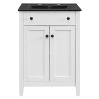 Modway - Nantucket 24" Vanette de salle de bain - Blanc Noir-Vanité de salle de bain moderne