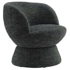 Modway - Vesta Tissu chenille Rembourré Chaise pivotante - Noir de carbone-Chaise d’accent en tonneau