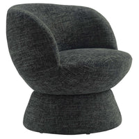 Modway - Vesta Tissu chenille Rembourré Chaise pivotante - Noir de carbone-Chaise d’accent en tonneau