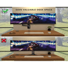 Mount-It! - Support mural robuste pour moniteur avec bras à ressort à gaz, compatible avec les moniteurs ultra-larges jusqu'à 49 pouces-Compatible avec les écrans ultra-larges jusqu'à 49 pouces 
