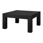 Hudson&Canal - Table basse carrée Langston 34 po de largeur - Grain noir-Le plateau de table a une capacité de poids de 60 lb
