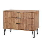 Manhattan Comfort - Dumbo table de chevet moderne à 2 tiroirs et commode à 3 tiroirs - brun doré - ensemble de 2-Parfait pour le rangement de la chambre, les lampes ou les objets de décoration
