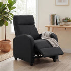 HOMCOM - Fauteuil inclinable push back avec siège rembourré pour home cinéma - noir-Idéal pour des activités telles que la lecture d'un livre, regarder la télévision ou faire une sieste 