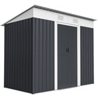 Outsunny - Abri de jardin avec portes coulissantes et bouche d'aération, gris-Espace de rangement ample