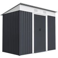 Outsunny - Abri de jardin avec portes coulissantes et bouche d'aération, gris-Espace de rangement ample