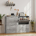 HOMCOM - Armoire à chaussures mince avec 4 tiroirs basculants pour 12 paires - gris-Le design compact convient aux petites entrées, couloirs ou tout espace étroit 