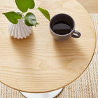 Modway - Lippa Rond de 20 po Bois Table d’appoint - White Natural-Tampon feutre non marquant