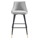 Modway - Adorn Performance Velvet Tabouret de bar - Gris clair - Ensemble de 2-Capacité du poids de la chaise : 300 lb