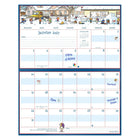 MotherWord - Calendrier familial magnétique pour réfrigérateur 2026-2027 - 9 1/2 po H x 15 po l - français-Aimants super puissants pour le fixer sur le réfrigérateur