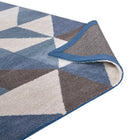 Modway - Kahula Mosaïque du triangle géométrique Tapis de comédie 8 pi l x 10 pi L - Bleu, blanc et gris-Résistant aux taches / Facile à nettoyer