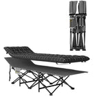 Outsunny - Lit de camp pour adultes avec matelas-Matelas doux de 9 cm assure chaleur et confort pendant le repos  