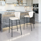 Zuo - Linz Tabouret de bar - Crème - Ensemble de 2-Aucun assemblage requis