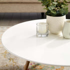 Modway - Lippa Rond de 40 po Bois Table basse avec base trépied - Blanc noyer-Base Trépied