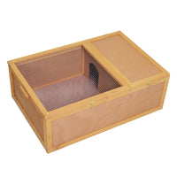 PawHut - Enclos pour tortue avec design à deux pièces 37 po L x 25 po l x 13 po H-Comprend une zone de couchage fermée avec un couvercle à charnière pour l’accès 