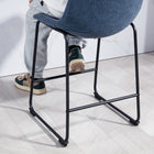 HOMCOM - Tabourets de bar hauteur comptoir avec dossier - bleu foncé - paquet de 2-Patins en plastique protégeant à la fois le sol et les pieds du tabouret 
