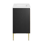 Modway - Alchemist 36" Vanette de salle de bain - Blanc Noir-Pieds métalliques effilés
