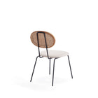 Manhattan Comfort - Lot de 2 chaises de salle à manger Jardin 19,09 po style industriel chic, rembourrées, coloris Nature et Avoine-Dossier de chaise rond unique en rotin