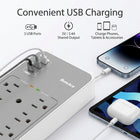 ShoppingAll - Huntkey multiprise murale avec parasurtenseur, 6 prises et 3 ports USB-Prend en charge jusqu’à 125 V, 15 A et 1875 W pour les appareils domestiques, les postes de travail et les besoins de recharge