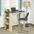 HOMCOM - Table de bar moderne pour cuisine, salle à manger, salon - bois naturel-Les étagères ouvertes sont équipées de garde-corps latéraux, empêchant les objets de tomber 
