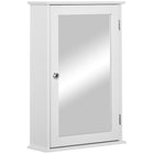 Kleankin - Armoire de salle de bain murale avec miroir et étagères - blanc-Conception murale, maximise l’espace mural 