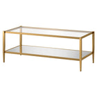 Hudson&Canal - Table basse rectangulaire Hera 45"L avec étagère miroir - Laiton-Le dessus a une capacité de poids de 50 lb, l'étagère peut supporter 40 lb