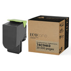 Ecotone - Lexmark 74C1HK0 Toner remanufacturé - Noir 20K-Couleur: Noir