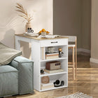HOMCOM - Table de bar avec rangement - effet bois gris-Le dessus effet bois apporte une touche élégante et contemporaine 
