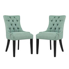 Modway - Regent Tissu Fauteuil d’appoint de salle à manger Ensemble de 2 - Laguna-Cadre en bois massif
