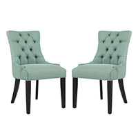 Modway - Regent Tissu Fauteuil d’appoint de salle à manger Ensemble de 2 - Laguna-Cadre en bois massif