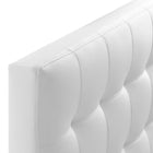 Modway - Lily Vinyle rembourré Tête de lit jumelée, Blanc-Cadre en panneaux de fibres et contreplaqué