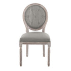 Modway - Arise Tissu rembourré Fauteuil d’appoint de salle à manger Ensemble de 4 - Gris clair-8