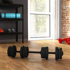 Soozier - Ensemble D’Haltères Et Barre Ajustables Avec Poignées Antidérapantes - 44 Lb-Poids réglable pour adapter l’intensité de l’exercice  