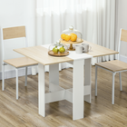HOMCOM - Table à manger pliante à abattants pour 2-4 personnes - blanc et chêne-Quatre larges pieds pour une grande solidité une fois déplié