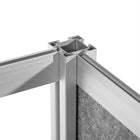 Luxor - Mur modulaire 53 x 48 - Cadre gris large, fenêtre givrée, PET gris frais-S'intègre au système de cloisons de séparation pour des configurations évolutives