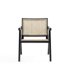 Manhattan Comfort - Hamlet fauteuil d’appoint chic industriel 57,5 cm - noir et cannage naturel-Siège en canne naturelle