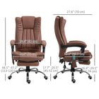 Vinsetto - Fauteuil de bureau exécutif avec massage à vibrations 6 points - brun-Dossier incurvé et accoudoirs rembourrés pour soutien et confort