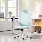 HOMCOM - Chaise de bureau ergonomique avec support lombaire - vert clair-L’appui-tête réglable et rotatif offre un soutien personnalisé de la nuque pour un confort optimal 