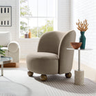Modway - Monroe Performance Velvet Chaise d’accent - Noyer taupe-Rembourrage en mousse dense