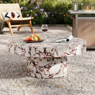 Modway - Alora Intérieur - Terrasse extérieure Rond de béton Table basse - Marbre rouge-Base cylindrique